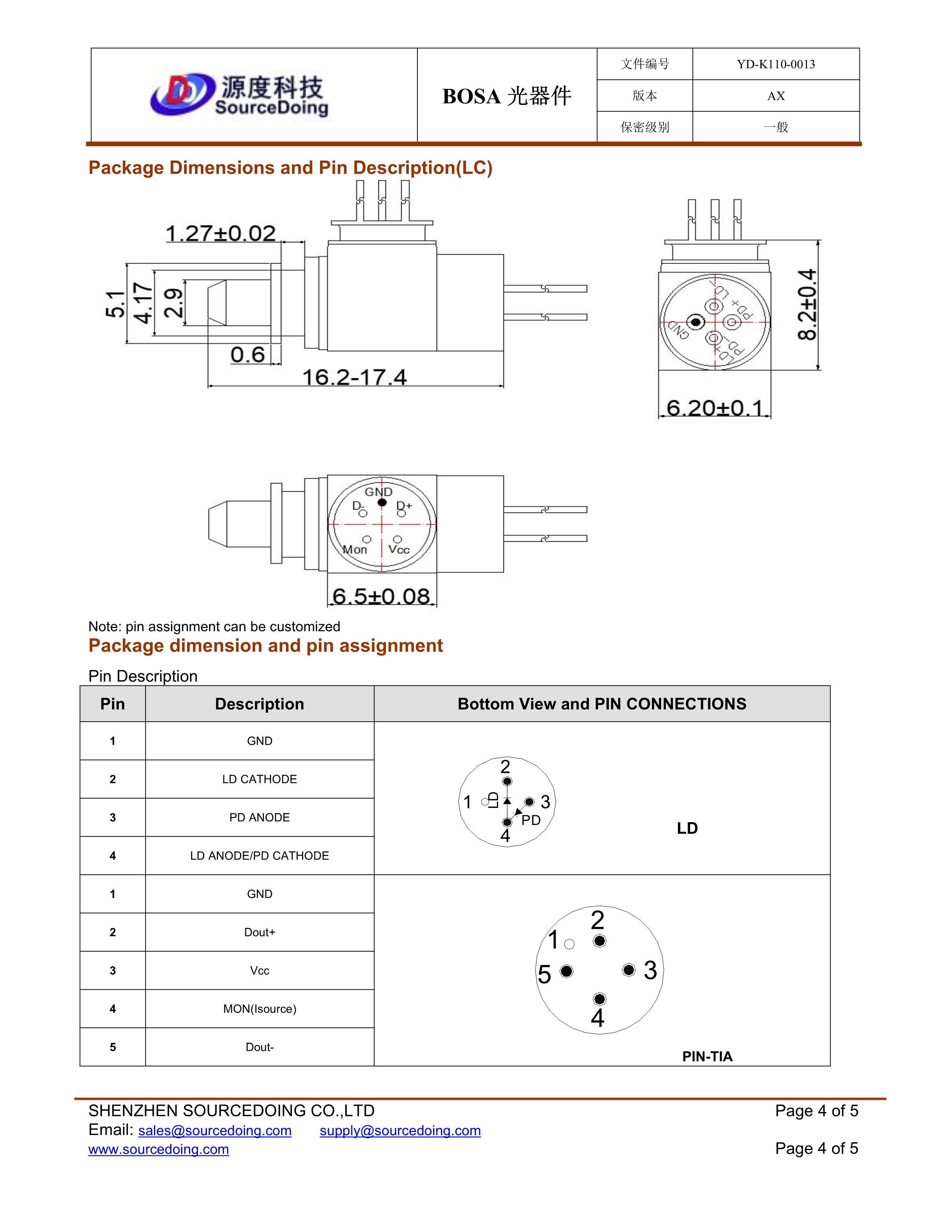 1.25G LC BOSA 1310T FP/1550R 20KM BOSA光器件光学接收发射器件(图4) (YD-K110-0013)SD-B-LC-35F-33-20KM-IS-1-T(1)_4.jpg